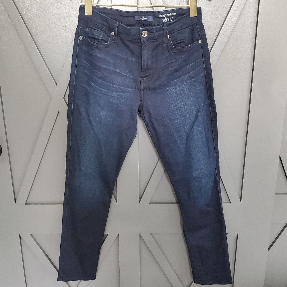 7 for All Mankind high waist ankle skinny jeans